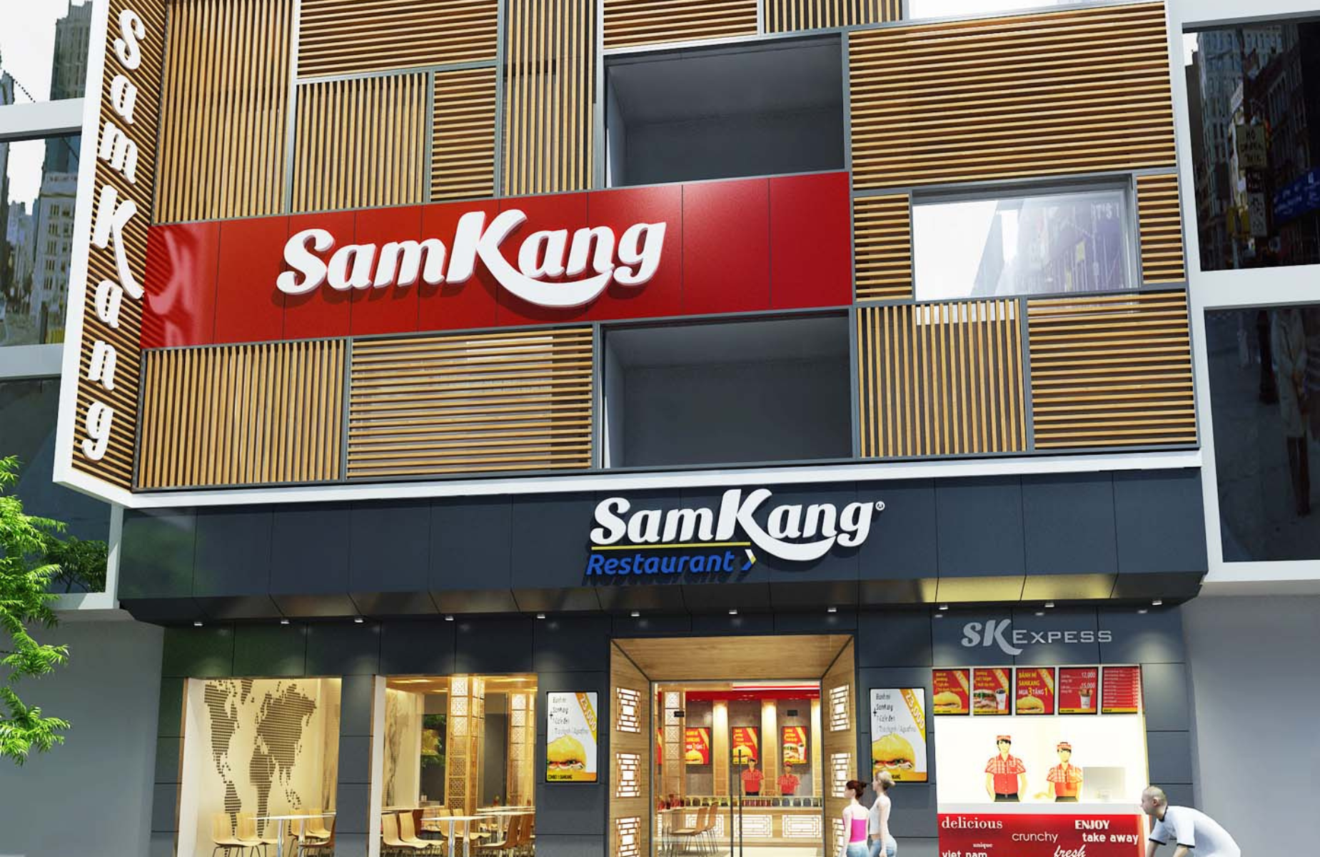 Nhà hàng SAMKANG Đề Thám - Thi công xây dựng và hoàn thiện nội, ngoại thất